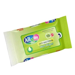 [0100008414] ALL DAY ANTI BACTERIAL POCKET WIPES 10PC