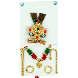 [0100021282] LADDU GOPAL MUKUT MALA SHRINGAR SET