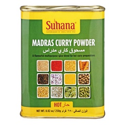 [0100017765] SUHANA MADRAS CURRY PWDR TIN HOT 250GM