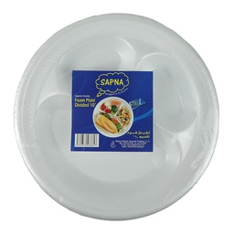 [0100001499] SAPNA FOAM PLATE DIVIDED 10 INCH 25PCS