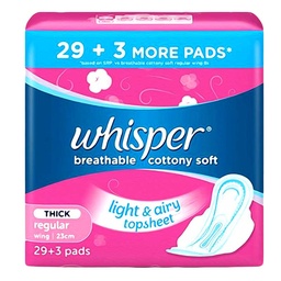 [0100026871] WHISPER THICK REGULAR 23CM 29+3PADS