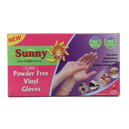 [0100025320] SUNNY VINYL GLOVES MEDIUM POWDERFREE 100S