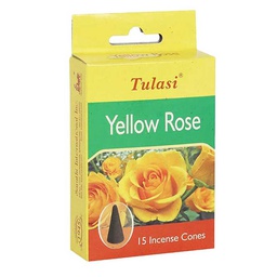 [0100027303] AG TULASI DHOOP CONES YELLOW ROSE 15STK
