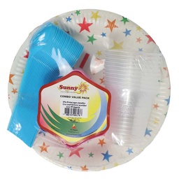 [0100028327] SUNNY COLOURFUL PLATES COMBO SET