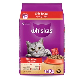 [0100028537] WHISKAS SKIN &amp; COAT 1+ ADULT 1.1KG