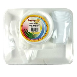 [0100028567] SUNNY COMBO PACK PLATE+BOWL+SPOON+GLASS