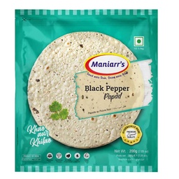[0100028862] MANIARRS BLACK PEPPER PAPAD 200GM