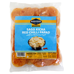 [0100029070] MADHOOR SAGO KICHA RED CHILLI PAPAD 200GM