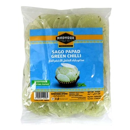 [0100029076] MADHOOR TRADITIONAL SAGO PAPAD GREEN CHILLI 200GM