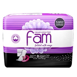 [0100029382] FAM FEMININE PADS NIGHT WITH WINGS 8S