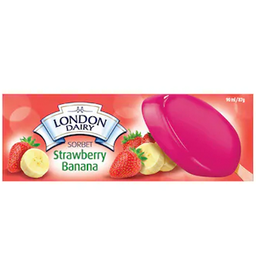 [0100029975] LONDON DAIRY STRAWBERRY BANANA SORBET STICK 90ML