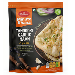 [0100001189] HALDIRAMS TANDOORI GARLIC NAAN 400GM